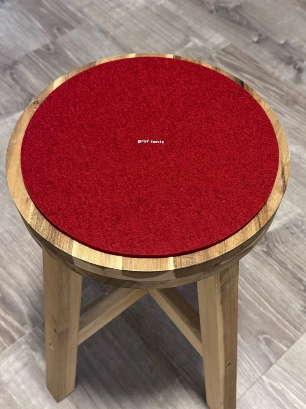 NWT Graf Lantz 10” Round Merino Wool Felt Trivet Garnet Red Minimalist Decor